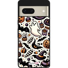 Google Pixel 7 Case Hülle - Silikon schwarz Halloween 2024 Niedliches Muster