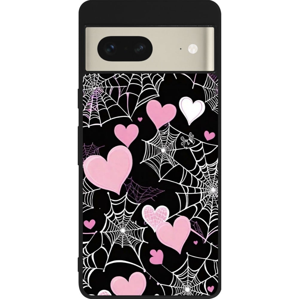 Coque Google Pixel 7 - Silicone rigide noir Halloween 2024 girly