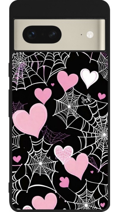 Coque Google Pixel 7 - Silicone rigide noir Halloween 2024 girly