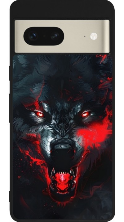 Coque Google Pixel 7 - Silicone rigide noir Halloween 2024 mad werewolf