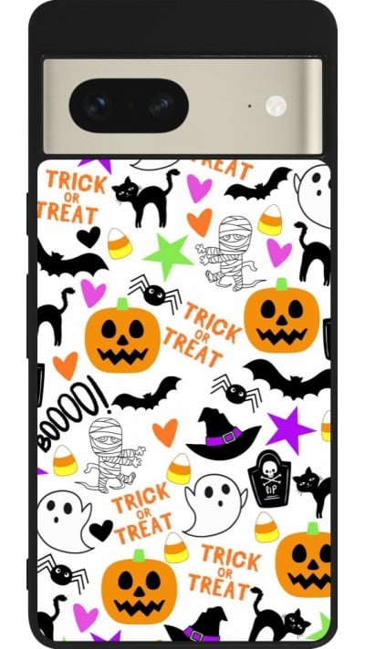 Coque Google Pixel 7 - Silicone rigide noir Halloween 2024 trick or treat