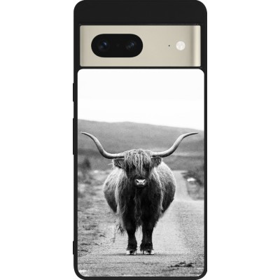 Coque Google Pixel 7 - Silicone rigide noir Highland cattle