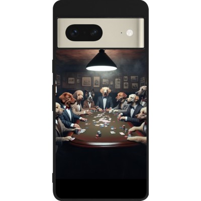 Coque Google Pixel 7 - Silicone rigide noir Les pokerdogs