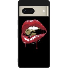 Coque Google Pixel 7 - Silicone rigide noir Lips bullet