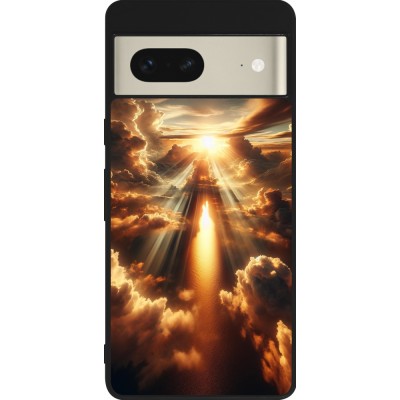 Coque Google Pixel 7 - Silicone rigide noir Lueur Céleste Zenith