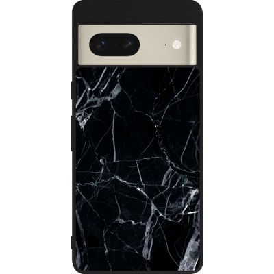 Coque Google Pixel 7 - Silicone rigide noir Marble Black 01