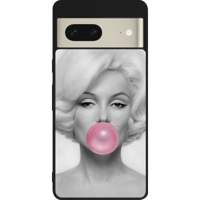 Coque Google Pixel 7 - Silicone rigide noir Marilyn Bubble