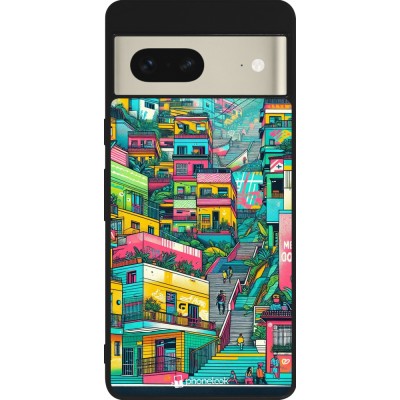 Coque Google Pixel 7 - Silicone rigide noir Medellin Comuna 13 Art