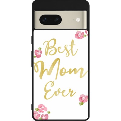 Coque Google Pixel 7 - Silicone rigide noir Mom 2024 best Mom ever