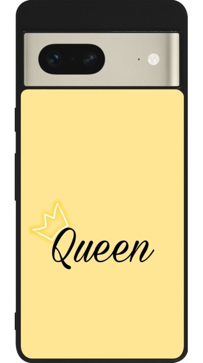 Coque Google Pixel 7 - Silicone rigide noir Mom 2024 Queen