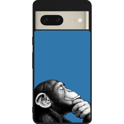 Coque Google Pixel 7 - Silicone rigide noir Monkey Pop Art