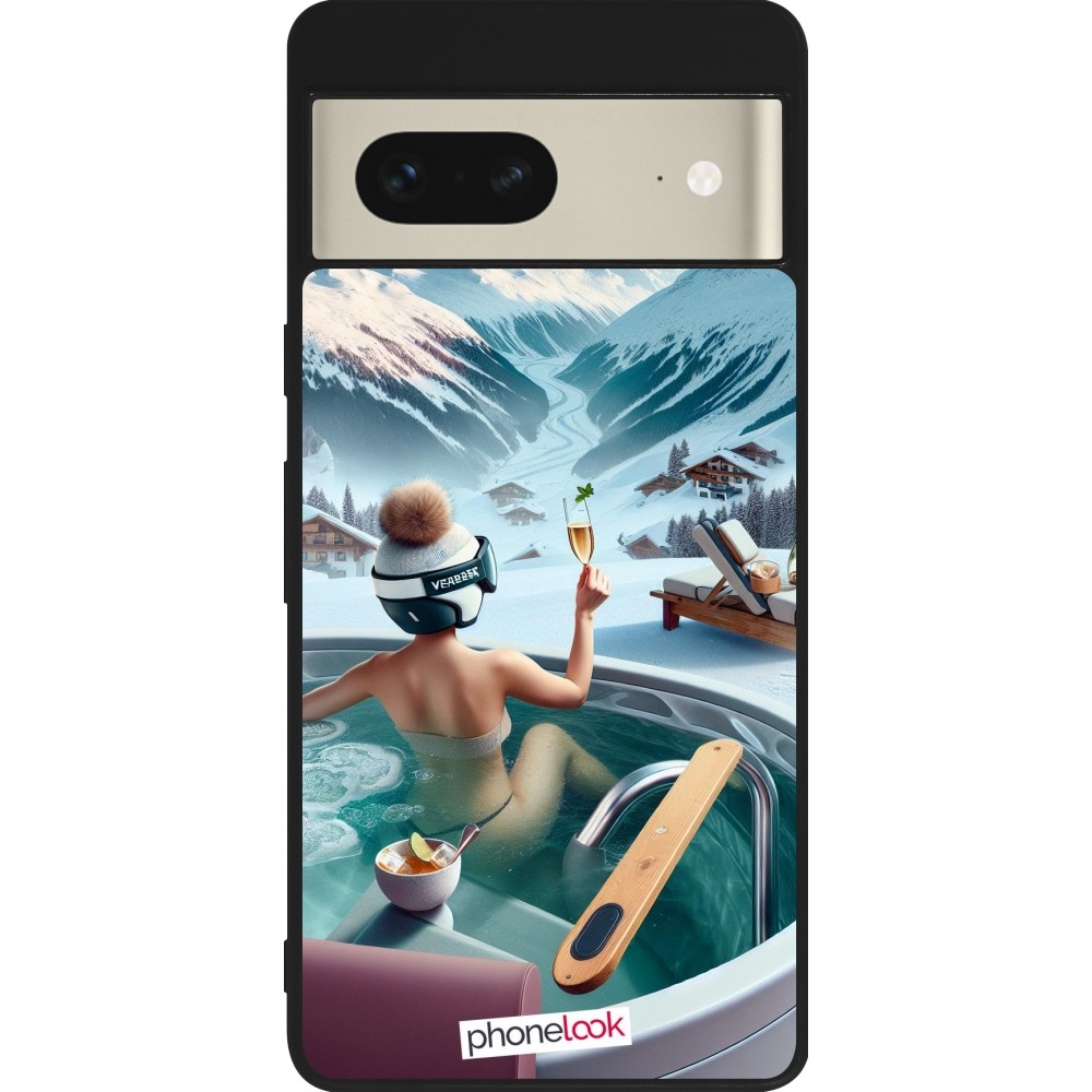 Google Pixel 7 Case Hülle - Silikon schwarz Berg Glamour Whirlpool