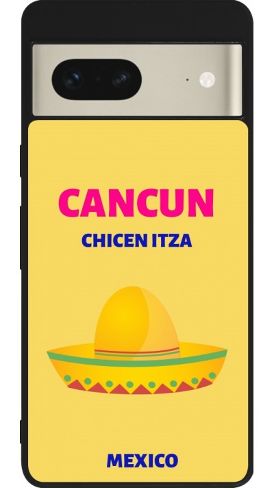 Coque Google Pixel 7 - Silicone rigide noir Pop Summer Destination Cancun