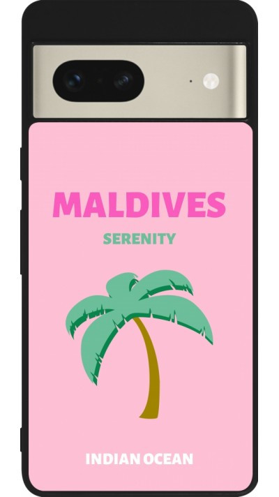 Coque Google Pixel 7 - Silicone rigide noir Pop Summer Destination Maldives