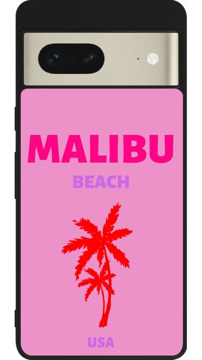 Coque Google Pixel 7 - Silicone rigide noir Pop Summer Destination Malibu