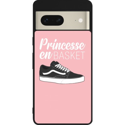 Coque Google Pixel 7 - Silicone rigide noir princesse en basket