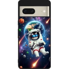 Coque Google Pixel 7 - Silicone rigide noir VR SpaceCat Odyssey