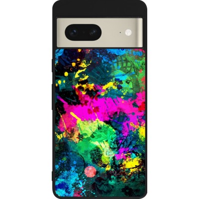 Coque Google Pixel 7 - Silicone rigide noir Splash paint