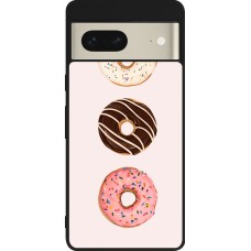 Coque Google Pixel 7 - Silicone rigide noir Spring 23 donuts