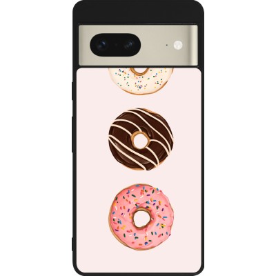 Coque Google Pixel 7 - Silicone rigide noir Spring 23 donuts