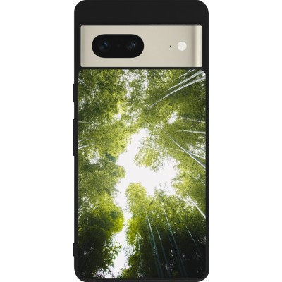 Coque Google Pixel 7 - Silicone rigide noir Spring 23 forest blue sky