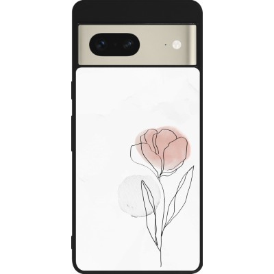 Coque Google Pixel 7 - Silicone rigide noir Spring 23 minimalist flower