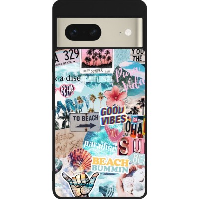 Coque Google Pixel 7 - Silicone rigide noir Summer 20 collage