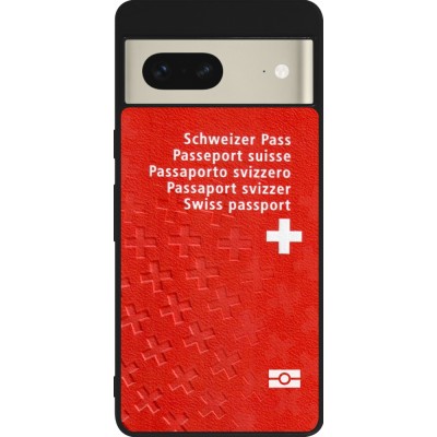 Coque Google Pixel 7 - Silicone rigide noir Swiss Passport