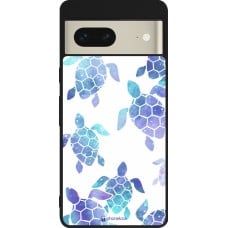 Coque Google Pixel 7 - Silicone rigide noir Turtles pattern watercolor