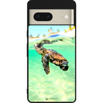 Coque Google Pixel 7 - Silicone rigide noir Turtle Underwater