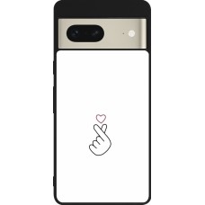 Coque Google Pixel 7 - Silicone rigide noir Valentine 2024 heart by Millennials