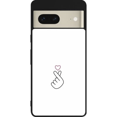 Coque Google Pixel 7 - Silicone rigide noir Valentine 2024 heart by Millennials