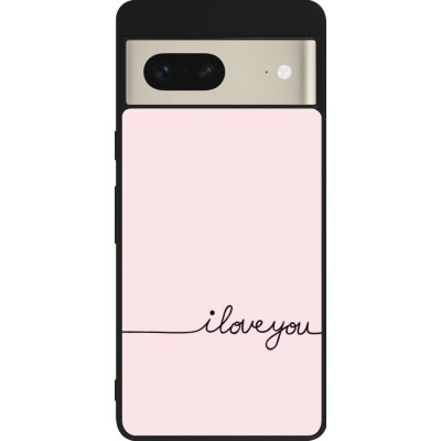 Coque Google Pixel 7 - Silicone rigide noir Valentine 2023 i love you writing