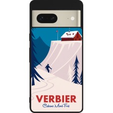 Coque Google Pixel 7 - Silicone rigide noir Verbier Cabane Mont-Fort