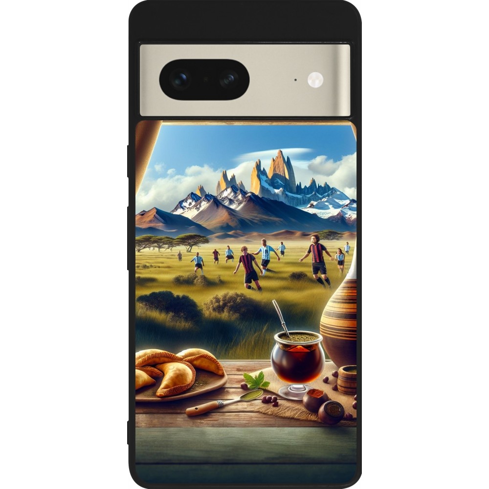 Google Pixel 7 Case Hülle - Silikon schwarz Argentinische Vibes