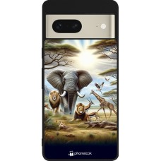 Google Pixel 7 Case Hülle - Silikon schwarz Afrikanisches Wildleben