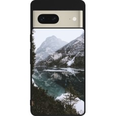 Coque Google Pixel 7 - Silicone rigide noir Winter 22 snowy mountain and lake