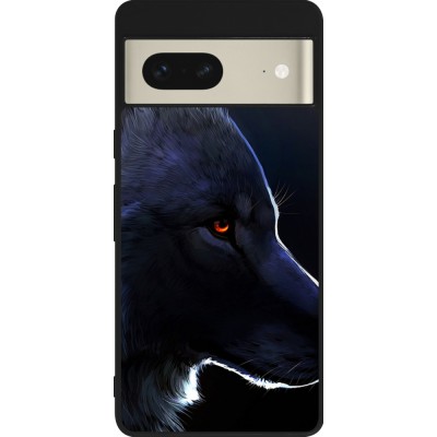 Coque Google Pixel 7 - Silicone rigide noir Wolf Shape