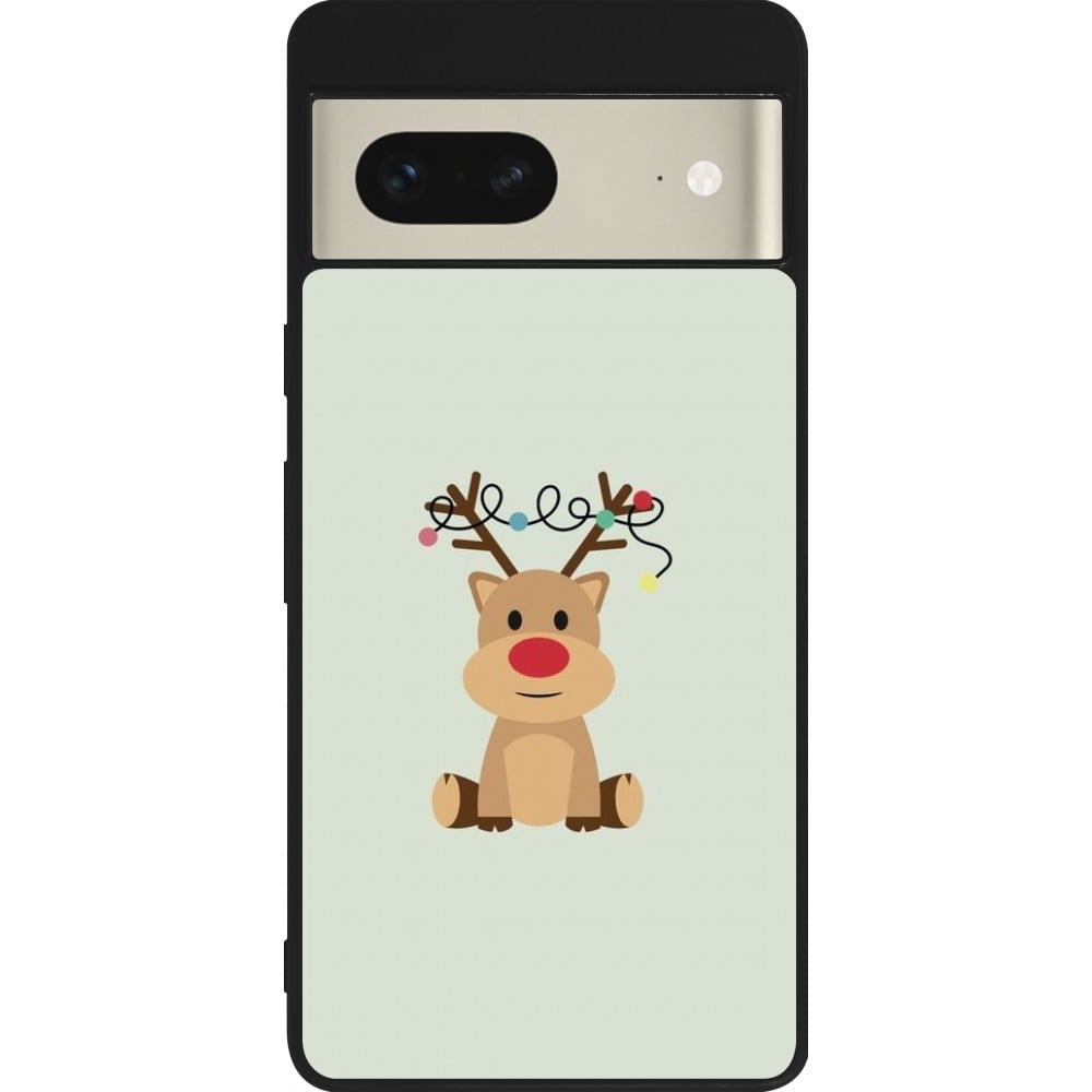 Coque Google Pixel 7 - Silicone rigide noir Christmas 22 baby reindeer