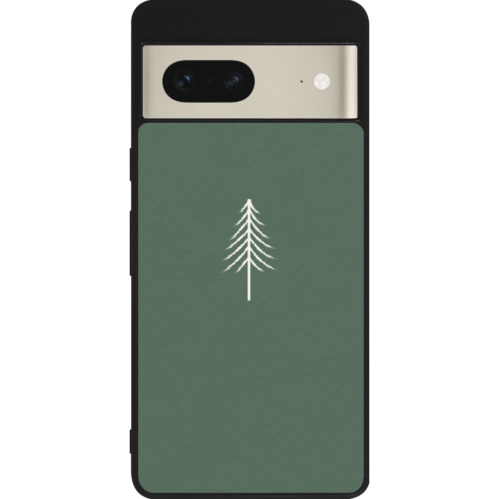 Coque Google Pixel 7 - Silicone rigide noir Christmas 22 minimalist tree