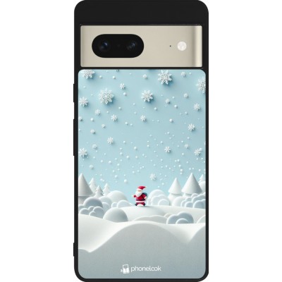 Coque Google Pixel 7 - Silicone rigide noir Noël 2023 Petit Père Flocon