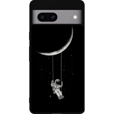 Coque Google Pixel 7a - Silicone rigide noir Astro balançoire