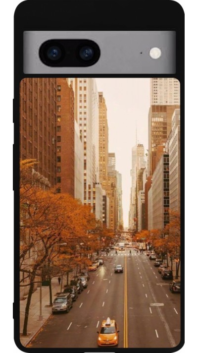 Coque Google Pixel 7a - Silicone rigide noir Autumn 2024 New York city