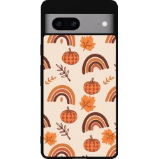 Coque Google Pixel 7a - Silicone rigide noir Autumn 2024 rainbow