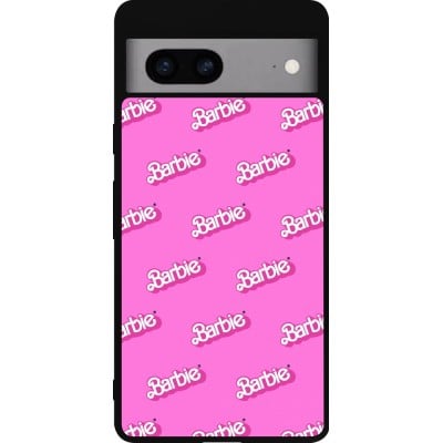 Coque Google Pixel 7a - Silicone rigide noir Barbie Pattern