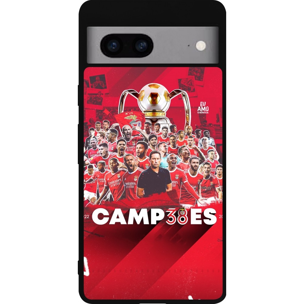 Google Pixel 7a Case Hülle - Silikon schwarz Benfica Campeoes 2023