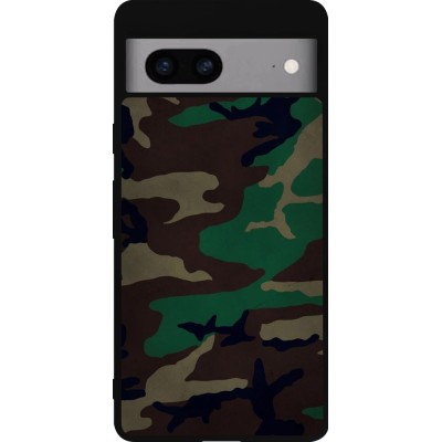 Coque Google Pixel 7a - Silicone rigide noir Camouflage 3