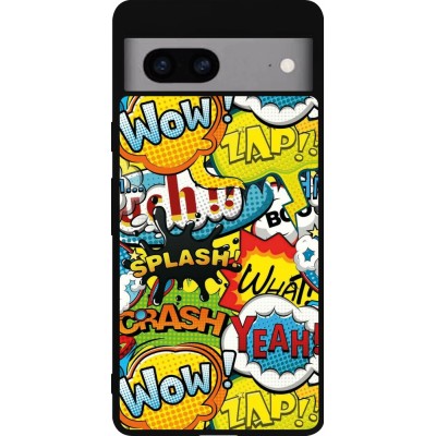 Coque Google Pixel 7a - Silicone rigide noir Cartoons slogans