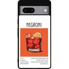 Coque Google Pixel 7a - Silicone rigide noir Cocktail recette Negroni