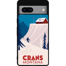 Coque Google Pixel 7a - Silicone rigide noir Crans-Montana Cabane